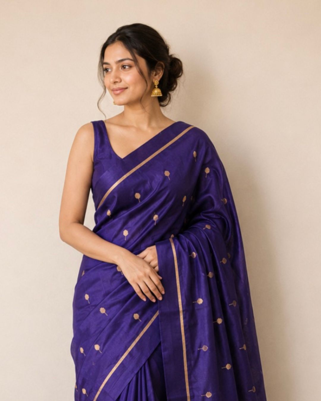 Violet Chanderi Silk Saree