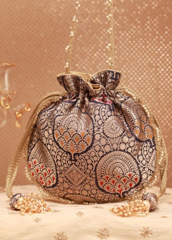 Kashi Pure Banarasi Silk Potli - AM PT 0225 0007
