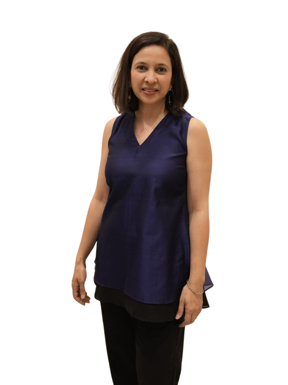 Blue Sleeveless Double Layer Maheswari Silk Cotton Blouse
