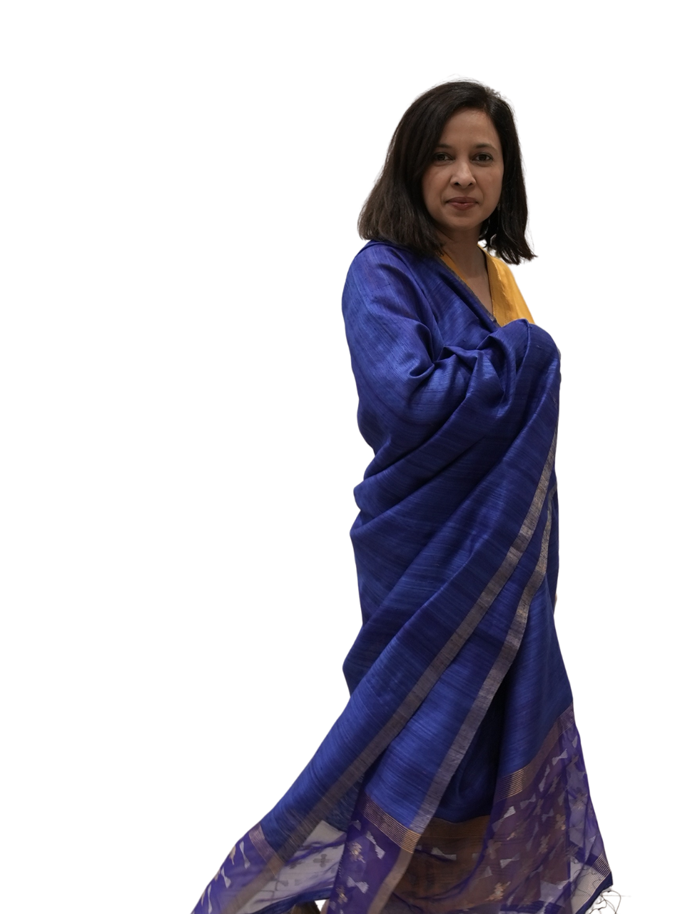 Blue Jamdani Matka Silk Dupatta