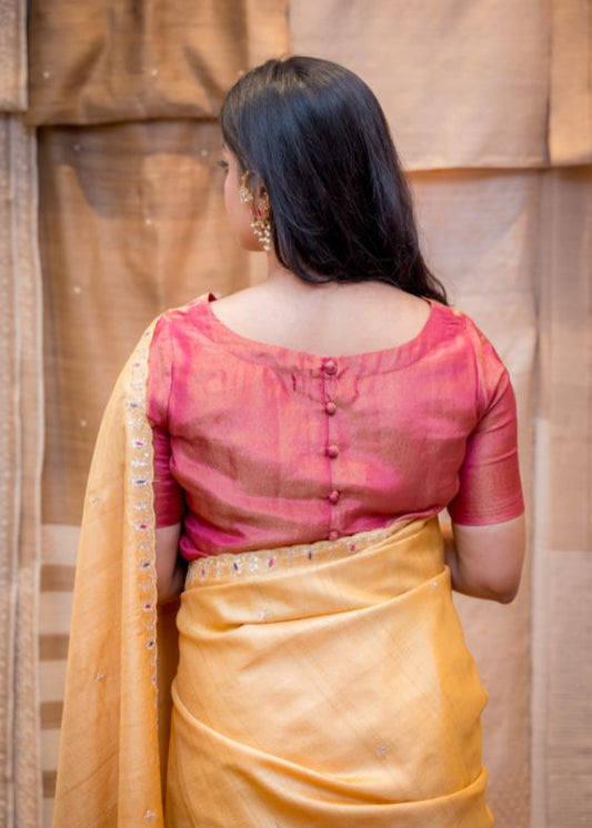Pink Tissue blouse With Sleeves