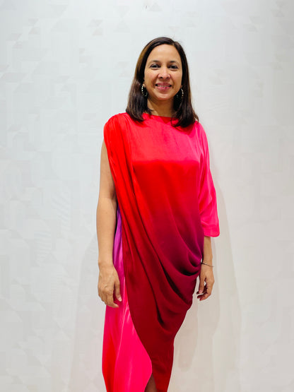 Pink shaded modal silk dress