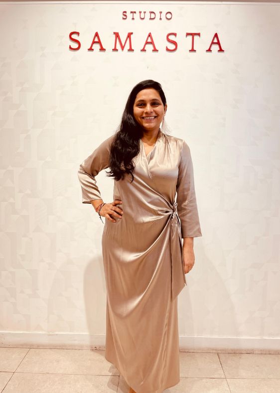 Raw silk Wrap Dress