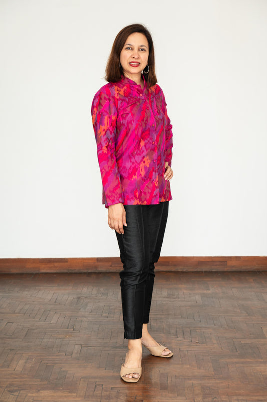 Pink Silk Ikat Jacket