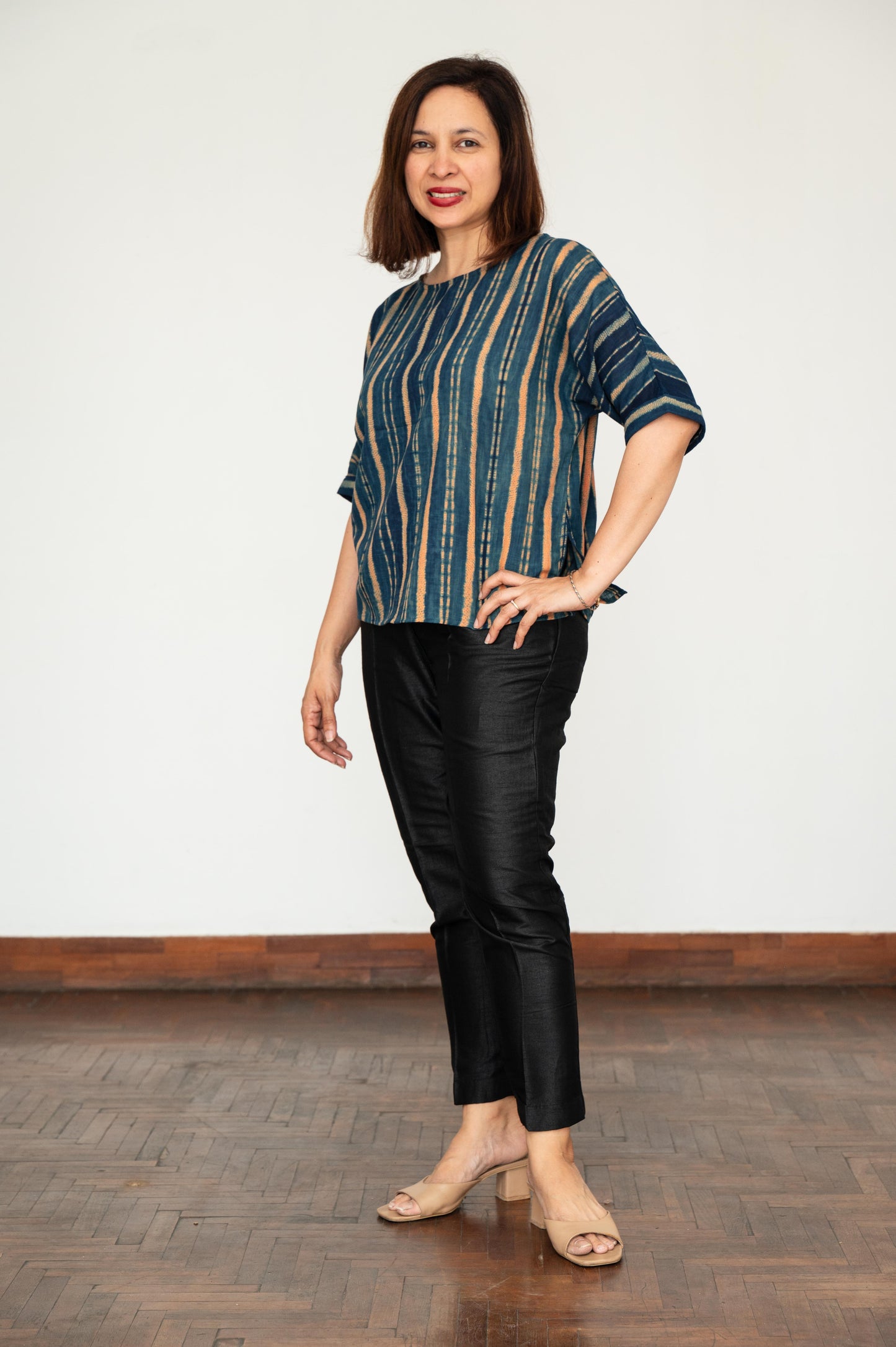 Blue Mura Shibori Cotton Blouse