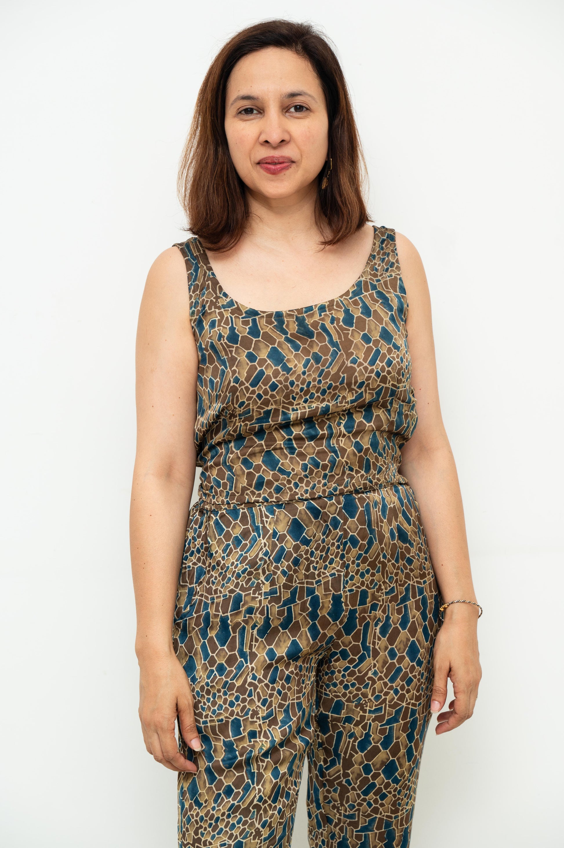 Snake Print Modal Silk Blouse