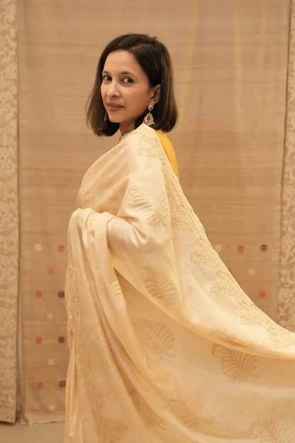 Off White Lucknow Chikankari Saree