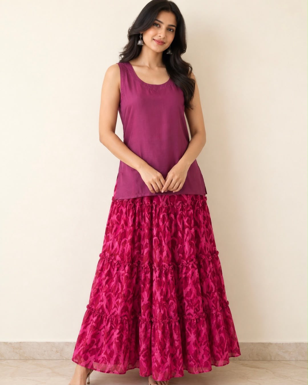 Purple Modal Silk Sleeveless Blouse