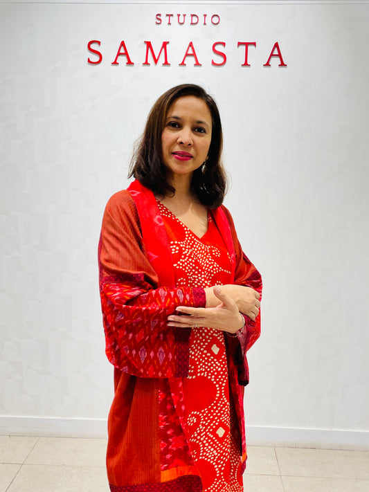 Red silk jacket