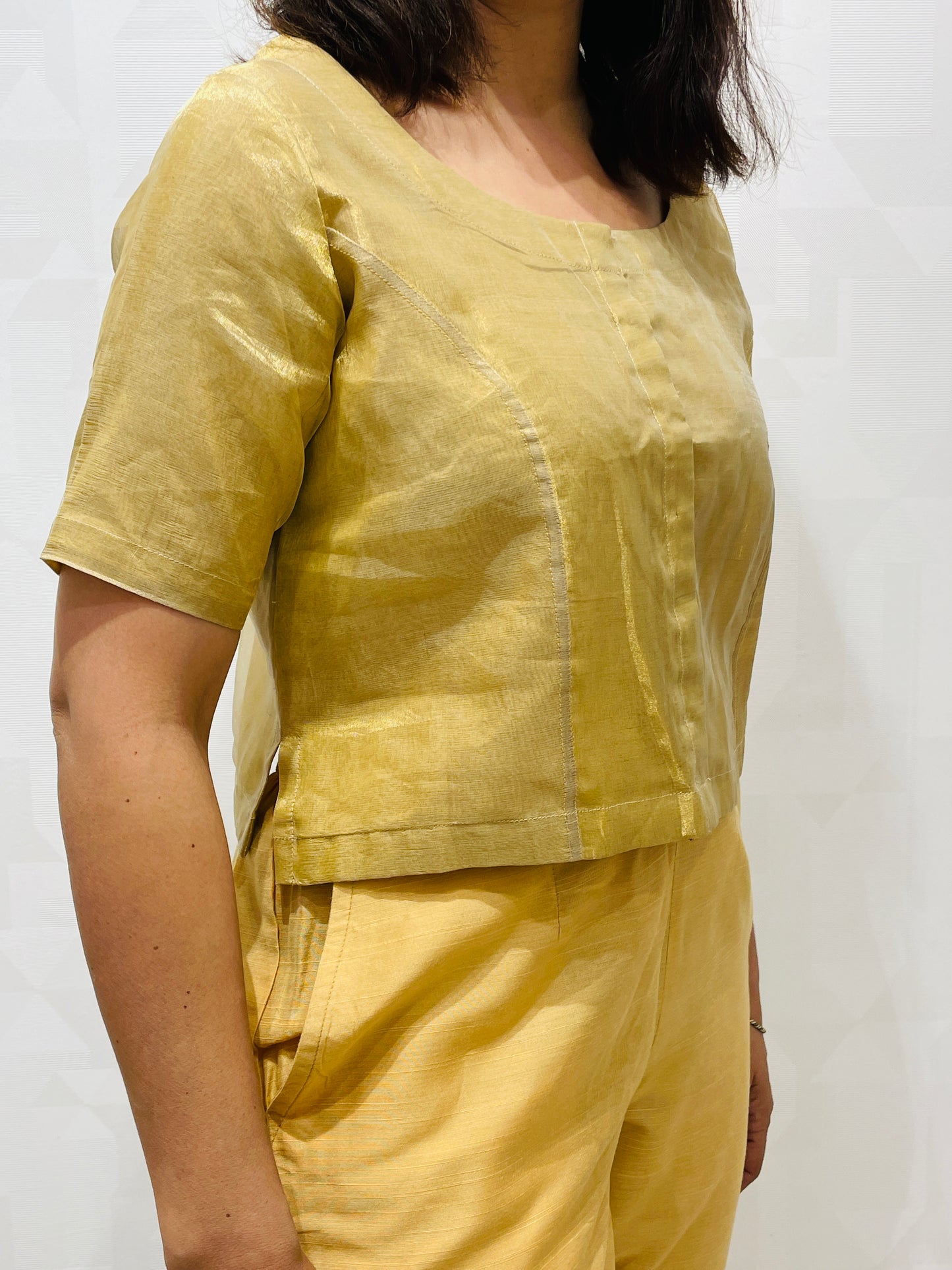 Gold tissue blouse