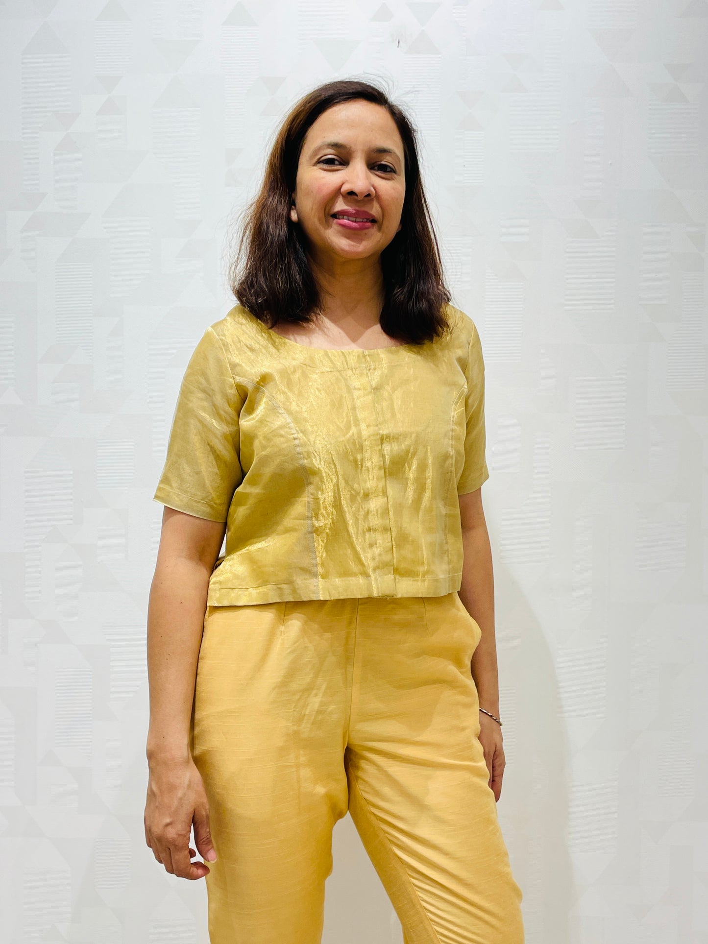 Gold tissue blouse