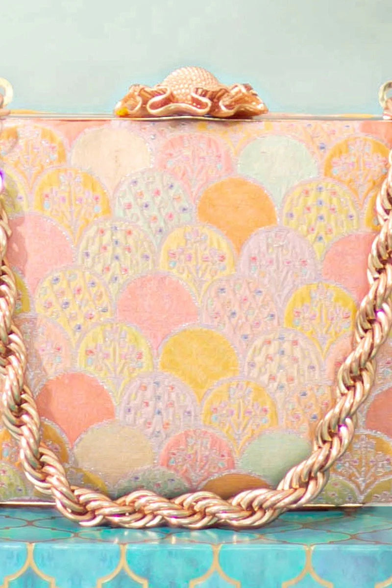 Manjari Pure Banarasi Silk Box Clutch - Multi color AM-BC-0625-0002