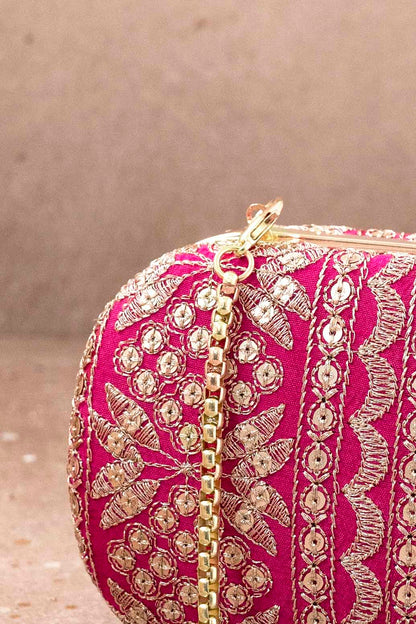 Floral Creeper Box Clutch - Pink- AM-BC-0323-0002