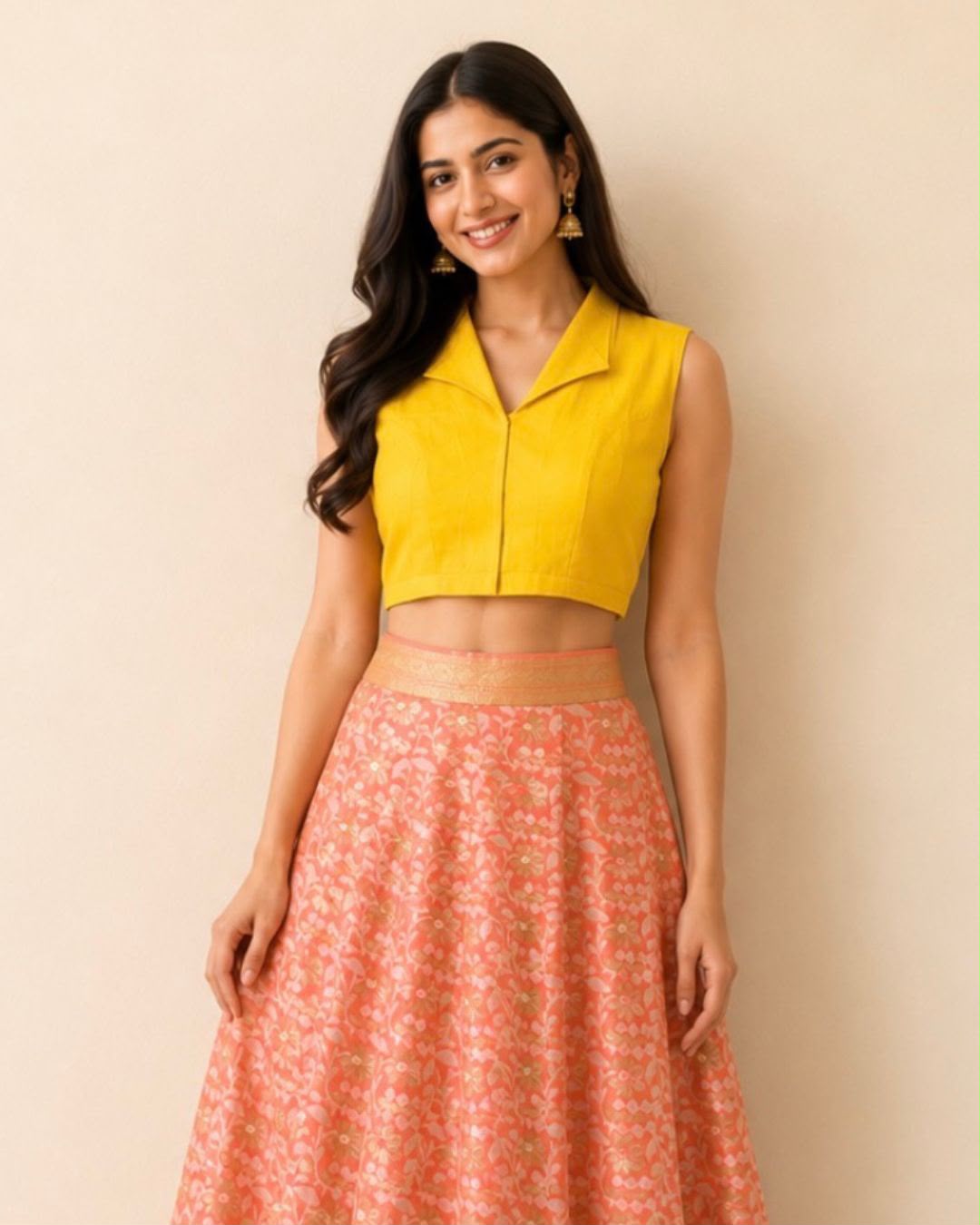 Yellow Fulia Cotton Sleeveless Blouse