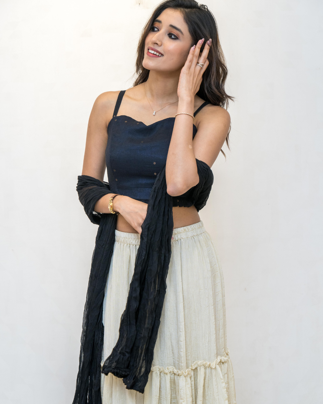 Black Sleeveless Cotton Blouse