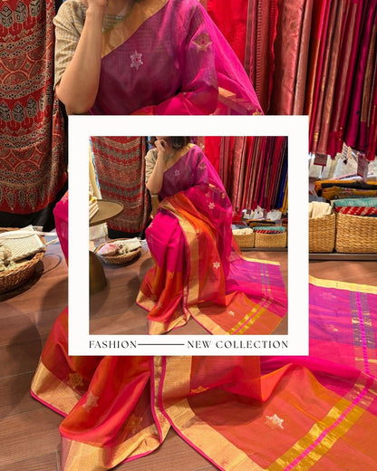 Multi Colour Chanderi Silk Cotton Saree