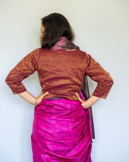 Maroon Cotton Tissue Blouse