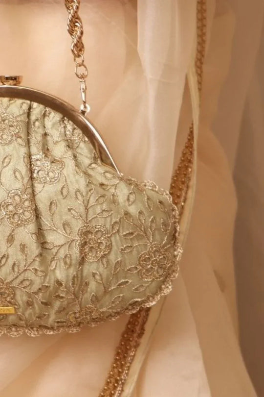 Tarang Cutwork Vintage Purse - Light Gold
AM-VP-0426-0002