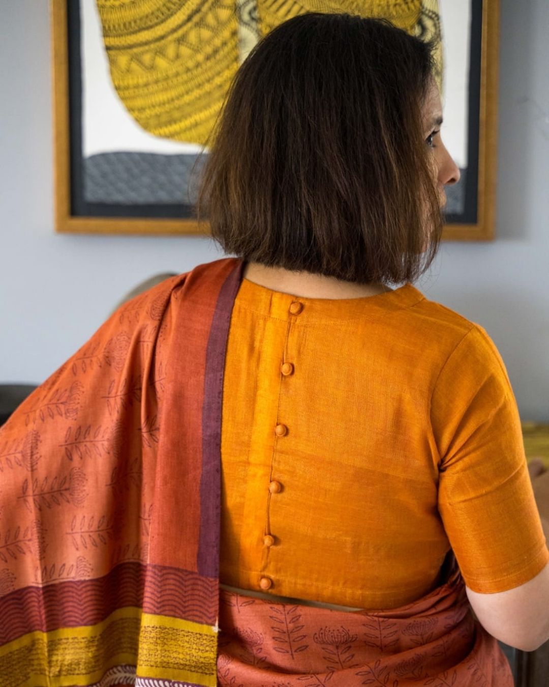 Orange Tissue Cotton Blouse