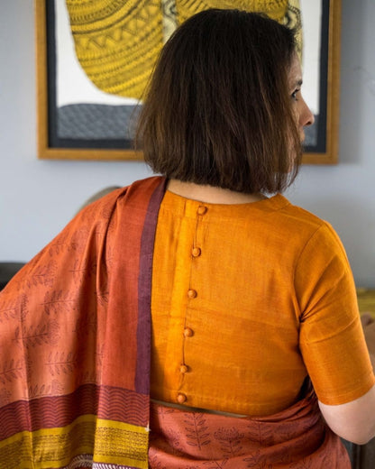 Orange Tissue Cotton Blouse