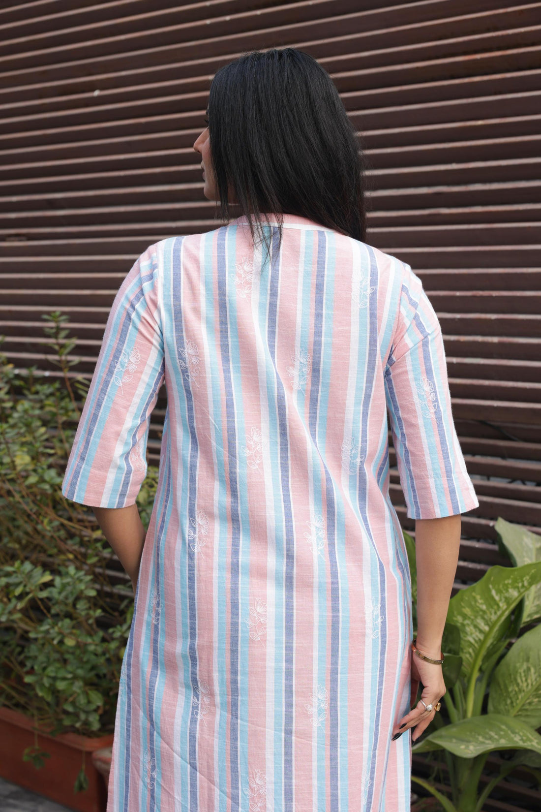 Blue Orange Stripe Cotton Co Ord Sets