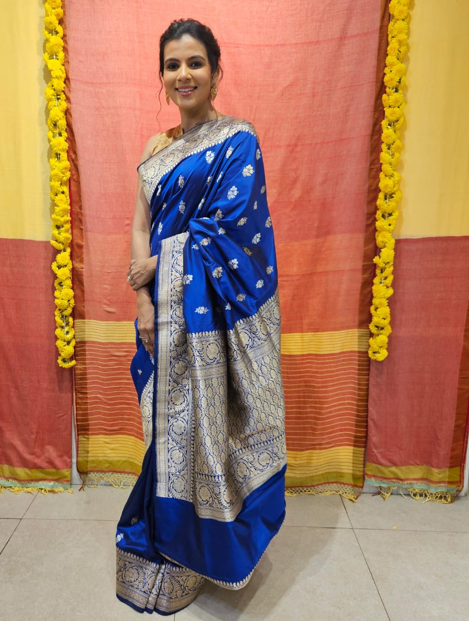 Blue Jaal Boota Benarasi Silk Saree
