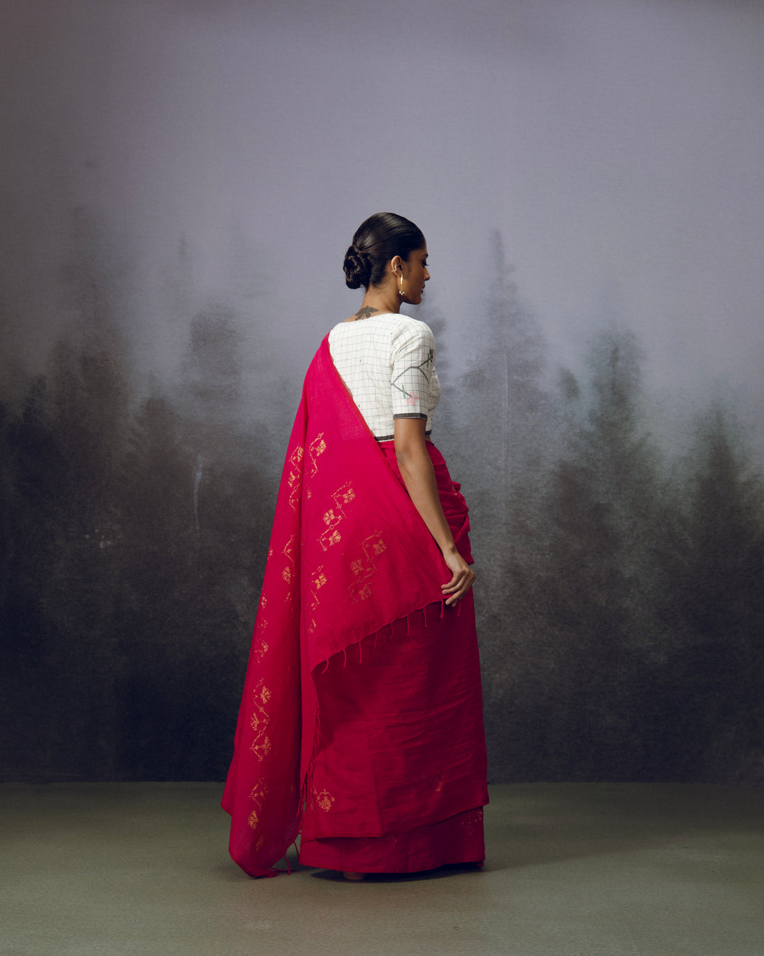 Pink Jamdani Cotton Saree