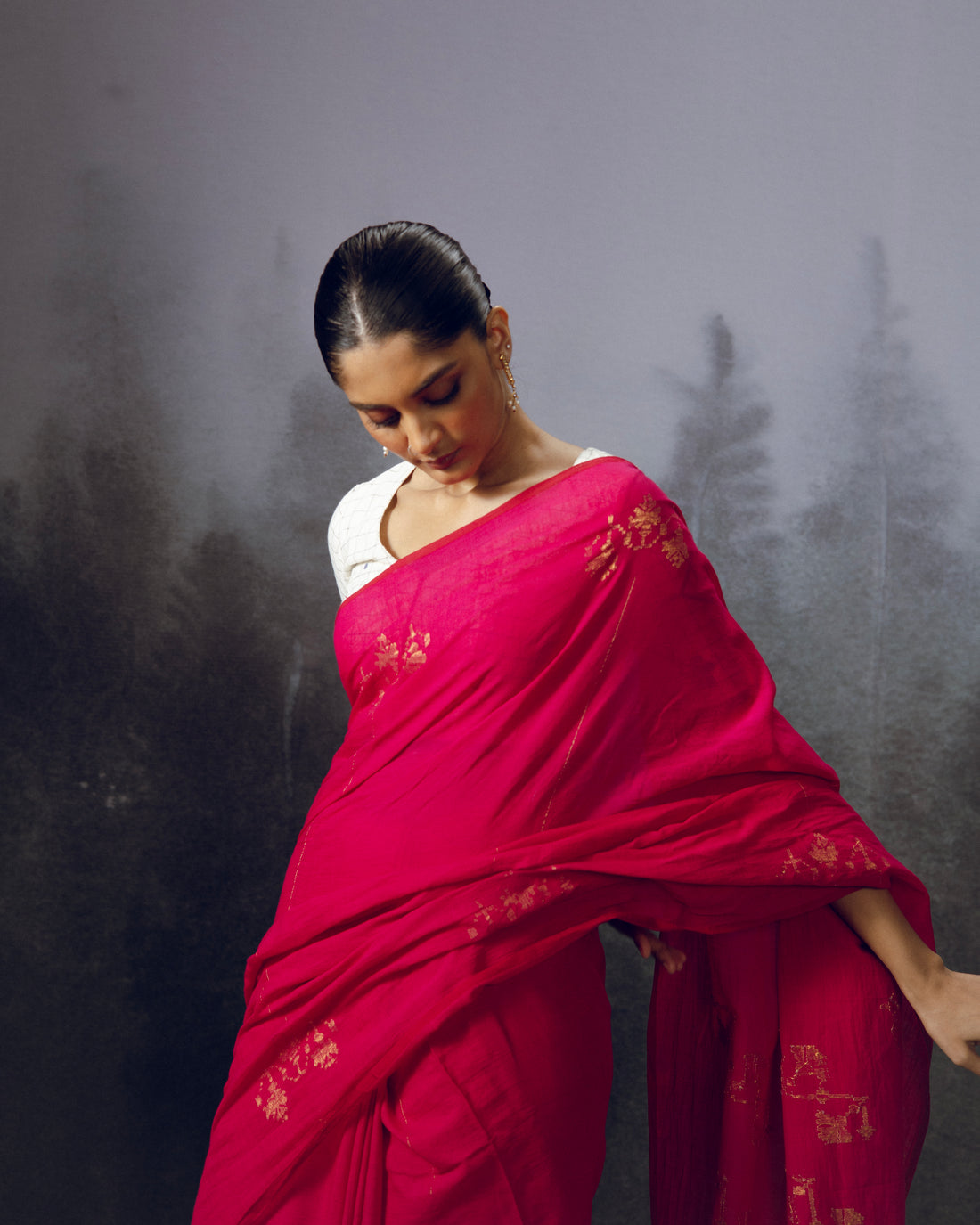 Pink Jamdani Cotton Saree