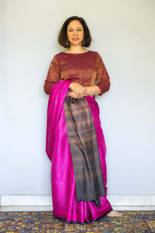 Maroon Cotton Tissue Blouse
