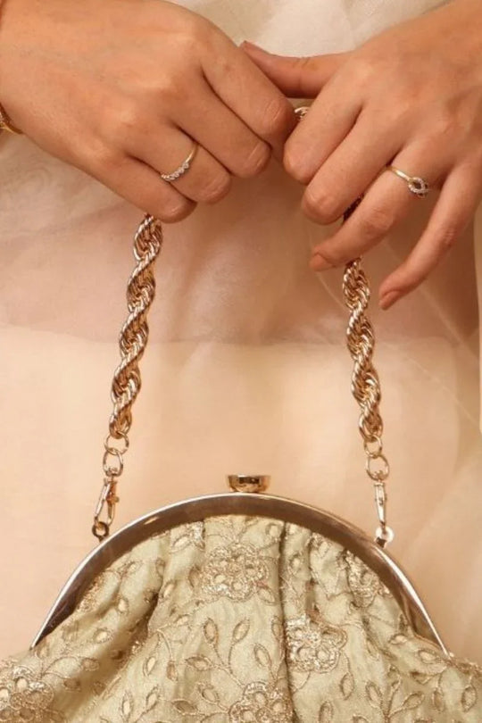Tarang Cutwork Vintage Purse - Light Gold
AM-VP-0426-0002