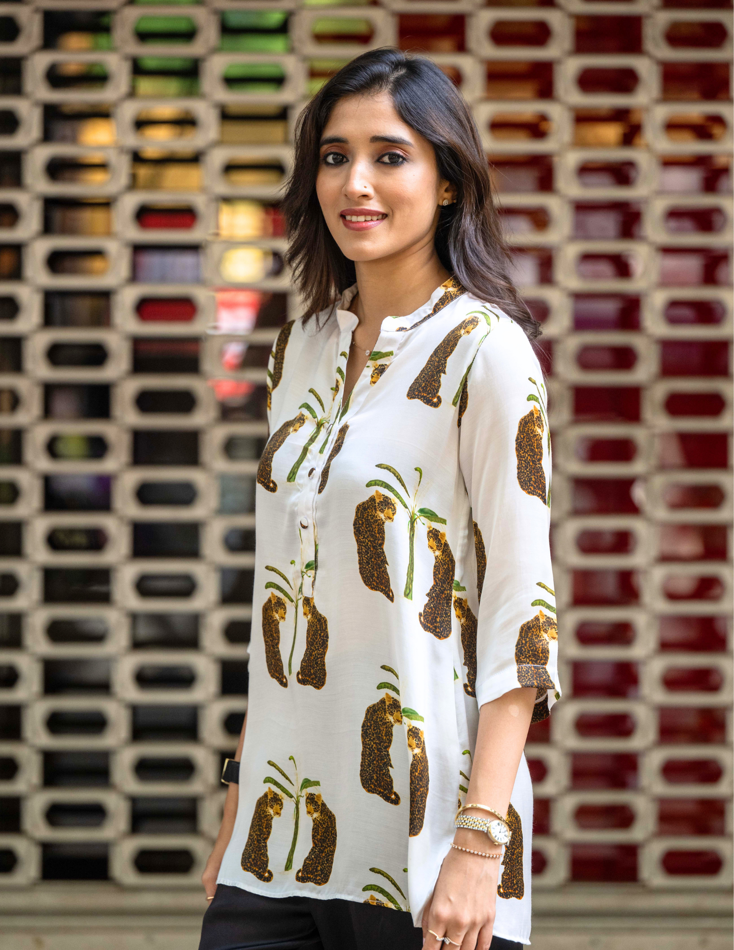 Leopard Tunic Modal Silk