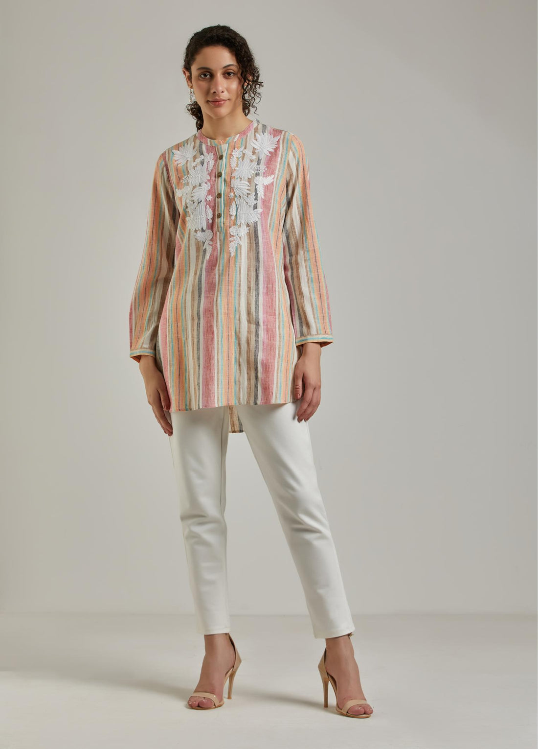 Multicolour Stripes Cotton Tunic