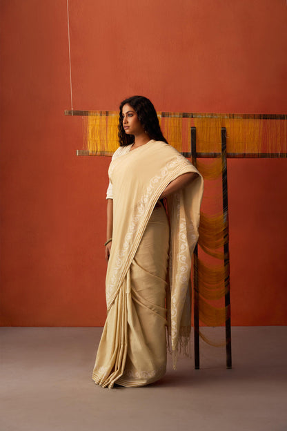 OffWhite Jamdani Cotton Saree