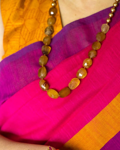 Golden Chalcedony Pearl Necklace Jewelry