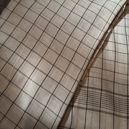 Grey Black Cotton Saree