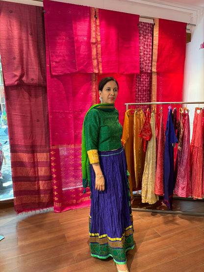 Green Ikkat Sp Cut Blouse