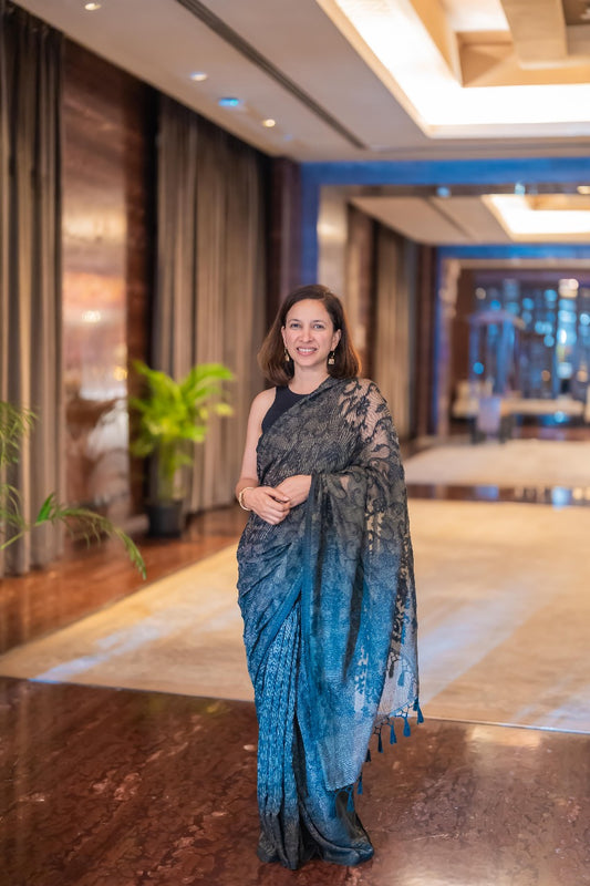 Black Nargis Banarasi Cutwork Matka Silk Saree