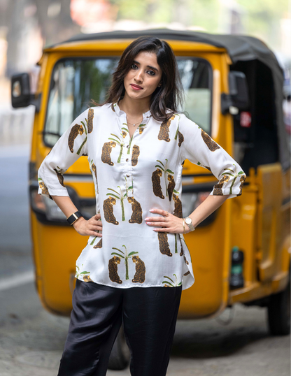 Leopard Tunic Modal Silk