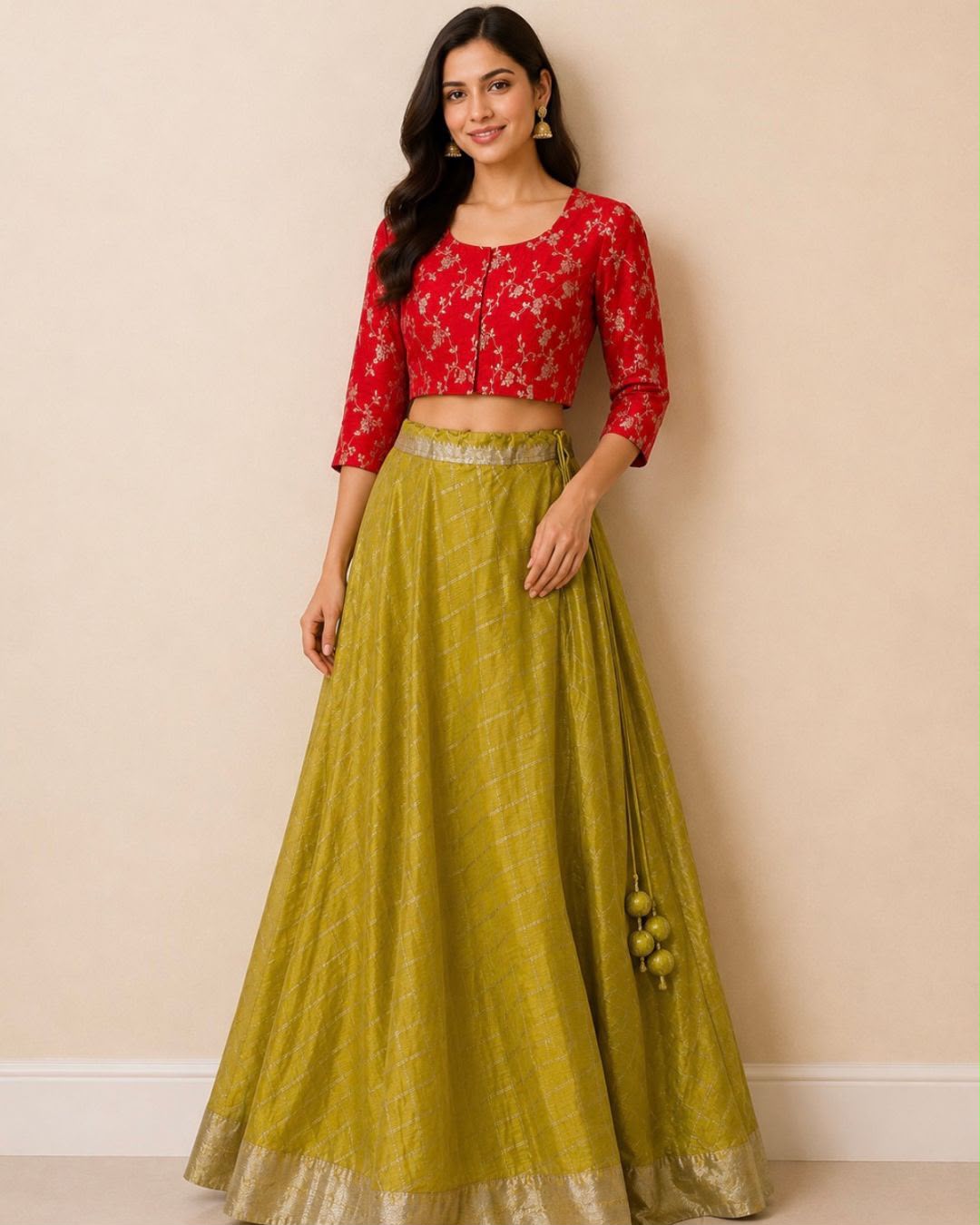 Red Banarasi Brocade Silk Blouse