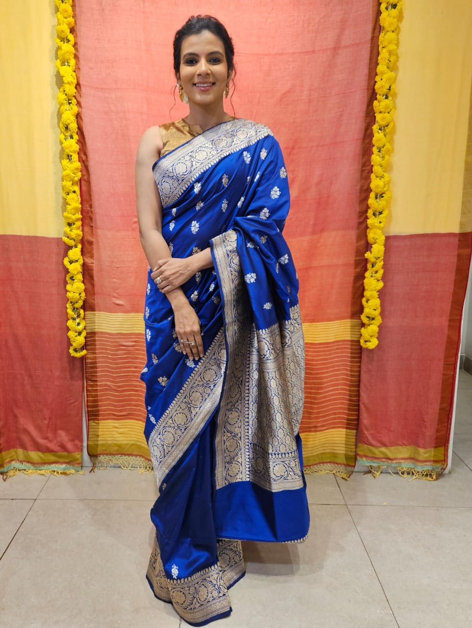 Blue Jaal Boota Benarasi Silk Saree