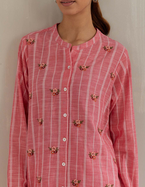 Pink Stripe Cotton Co Ord Sets