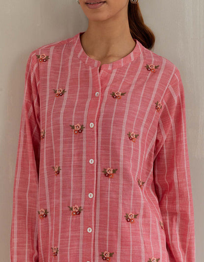 Pink Stripe Cotton Co Ord Sets