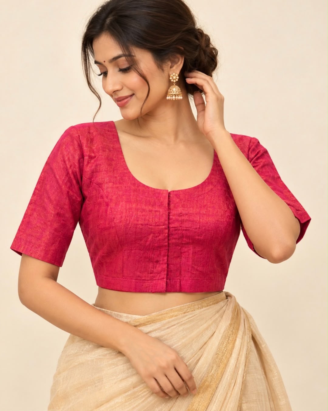 Pink Tissue SP Cut Cotton Blouse