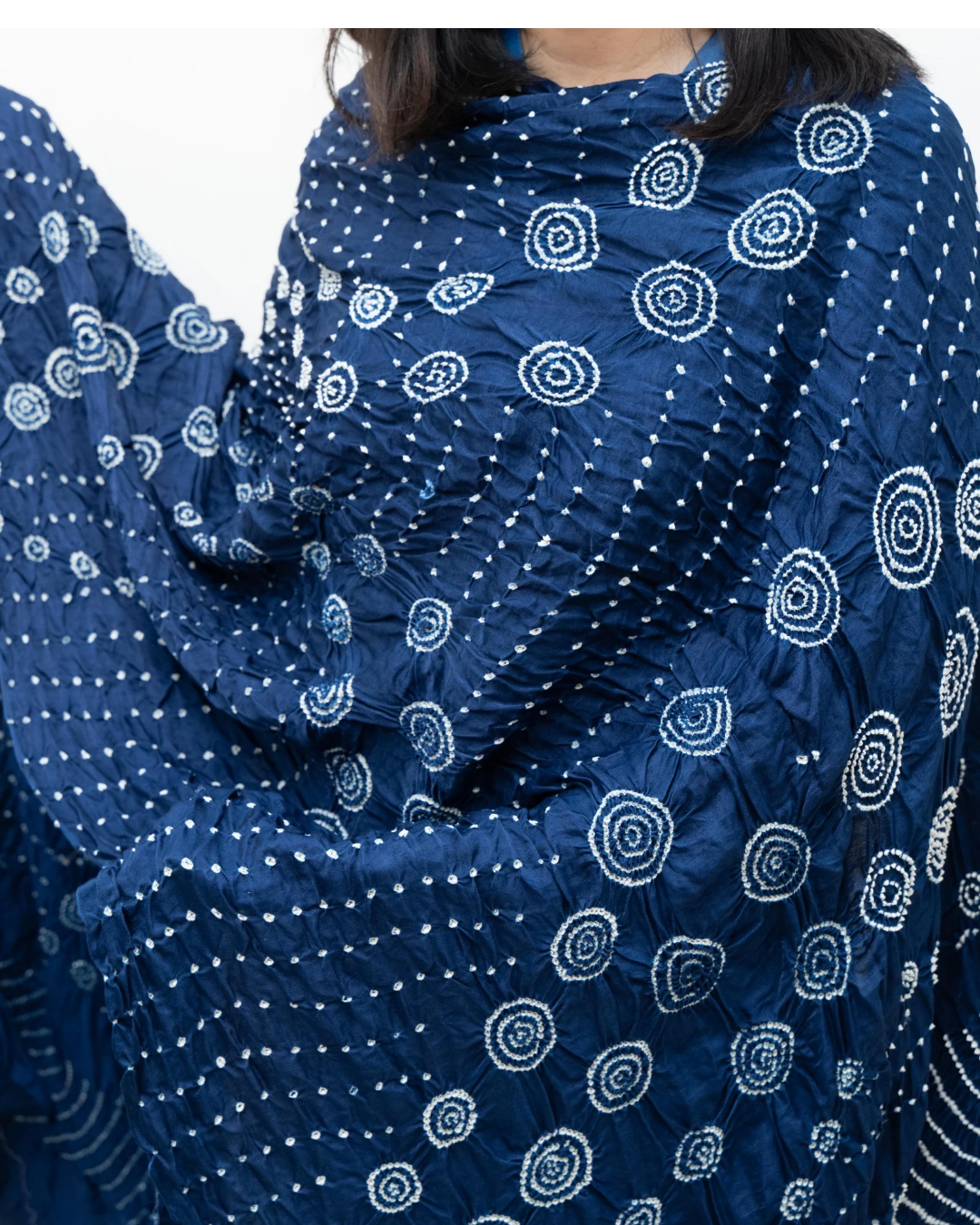 Nevy Blue Bandhini Gajji Silk Dupatta