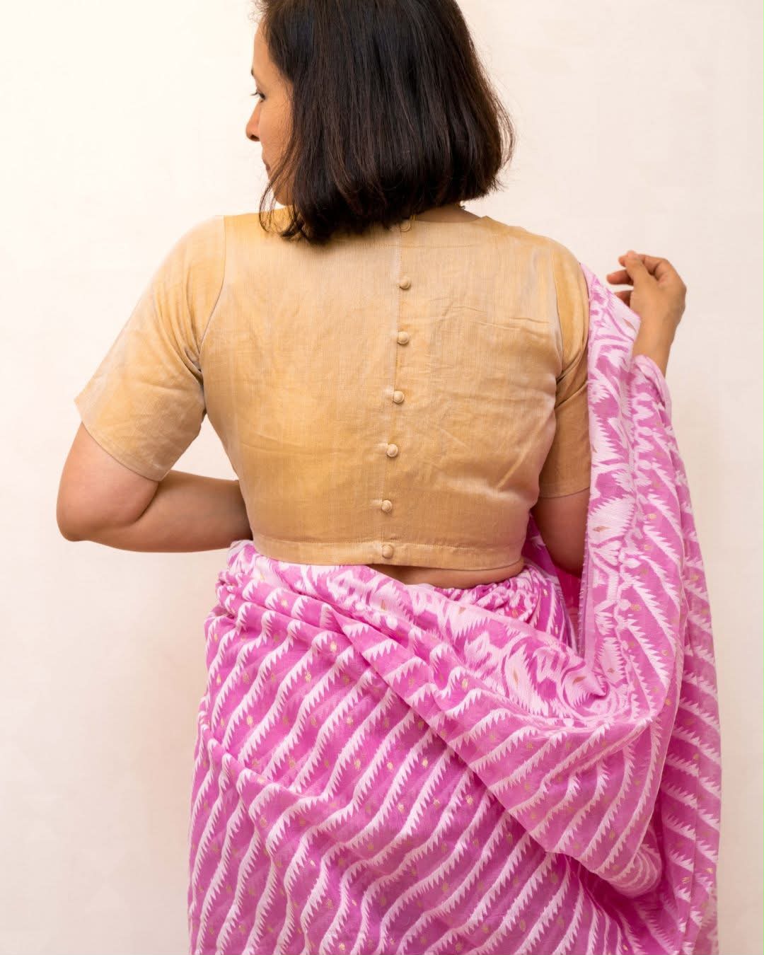 Gold Tissue Cotton Sleeve Blouse