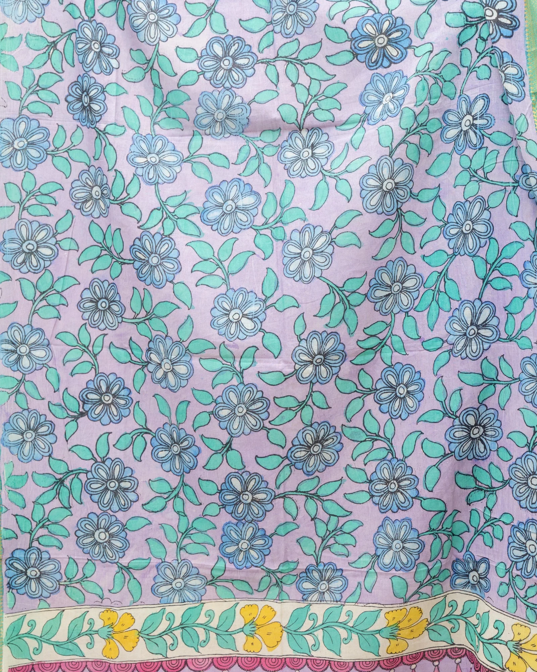 Purple 4 Pen Kalamkari Silk Dupatta