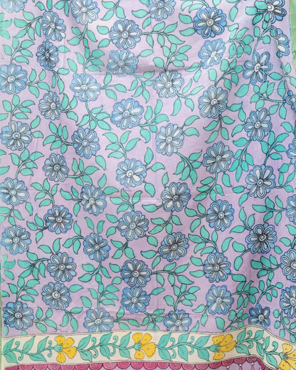 Purple 4 Pen Kalamkari Silk Dupatta