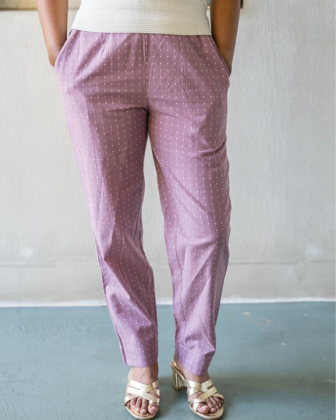 Pink Dots Woven Cotton Pant