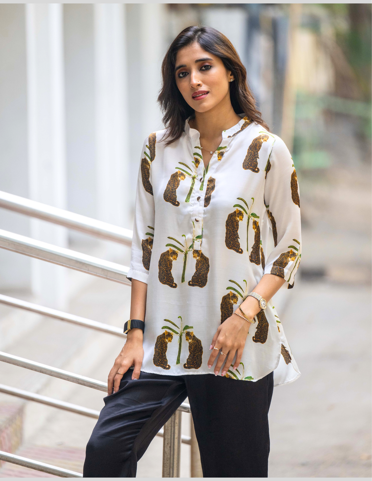 Leopard Tunic Modal Silk