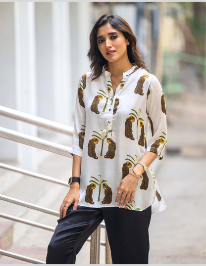 Leopard Tunic Modal Silk